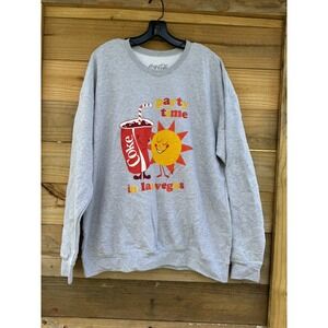 Coca-Cola Grey‎ Sweatshirt Las Vegas Size XL Party Time In Las Vegas Coke Merch